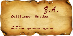 Zeitlinger Amadea névjegykártya